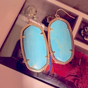 Kendra Scott turquoise and gold earrings